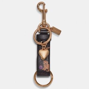 Coach Trigger Snap Bag Charm With Cat Print